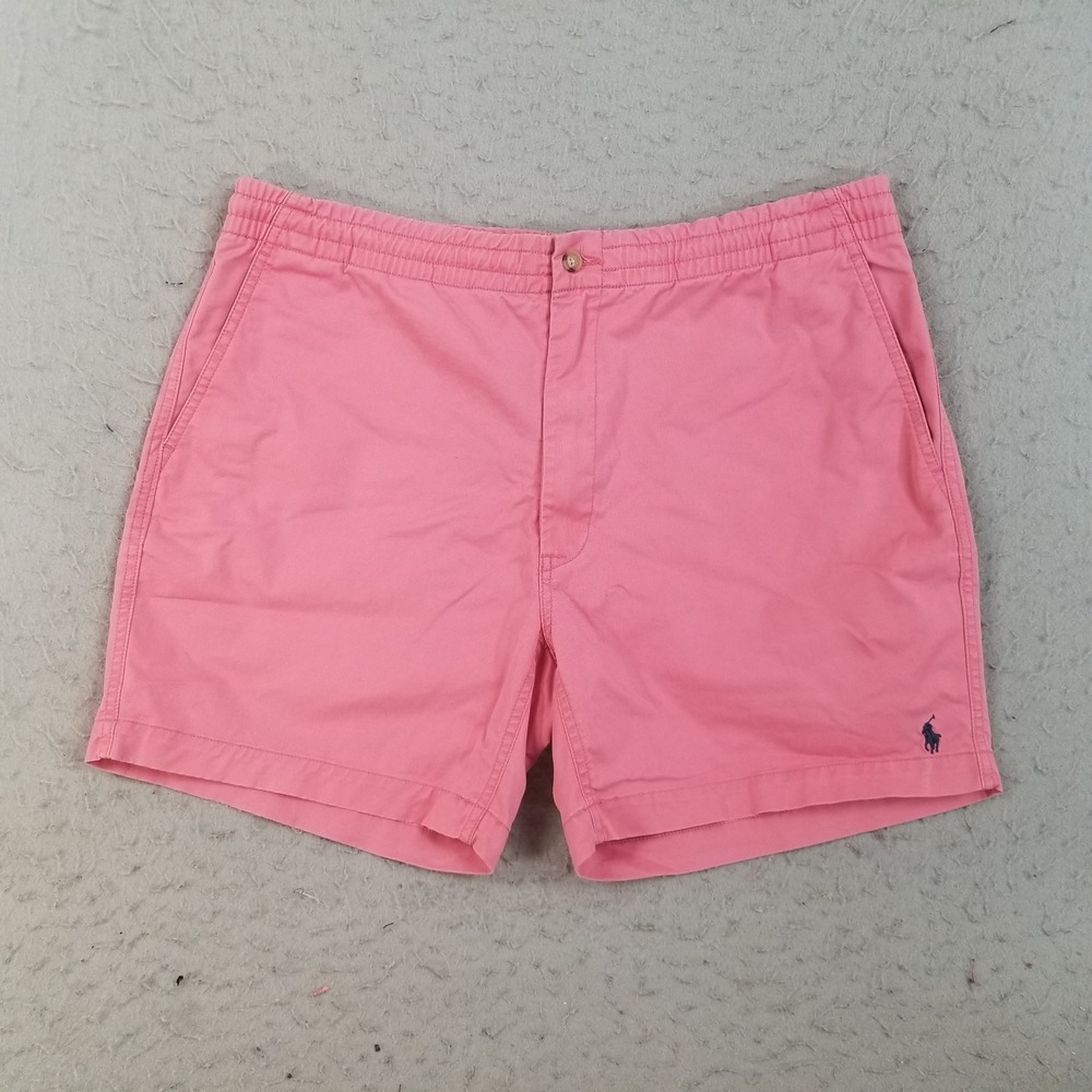Polo Ralph Lauren Shorts Mens XL Pink Classic Fit 6" Elastic Waist Pony
